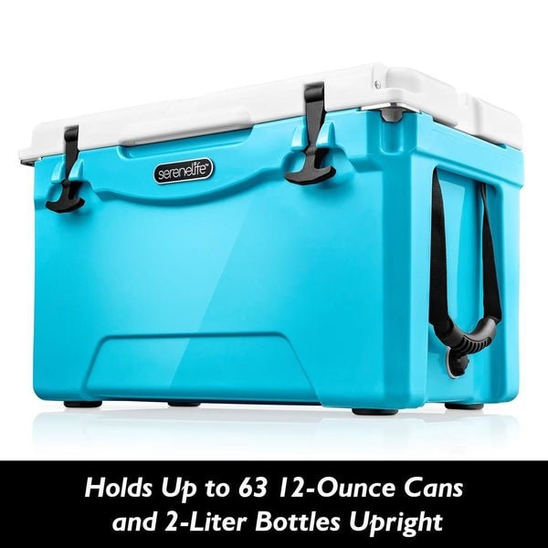 Serenelife Portable Cooler Box - Holds Up to 63 Cans, Keeps Ice Up to 5 Days, Heavy-Duty 35-Quart (Blue) SLCB35BL - main